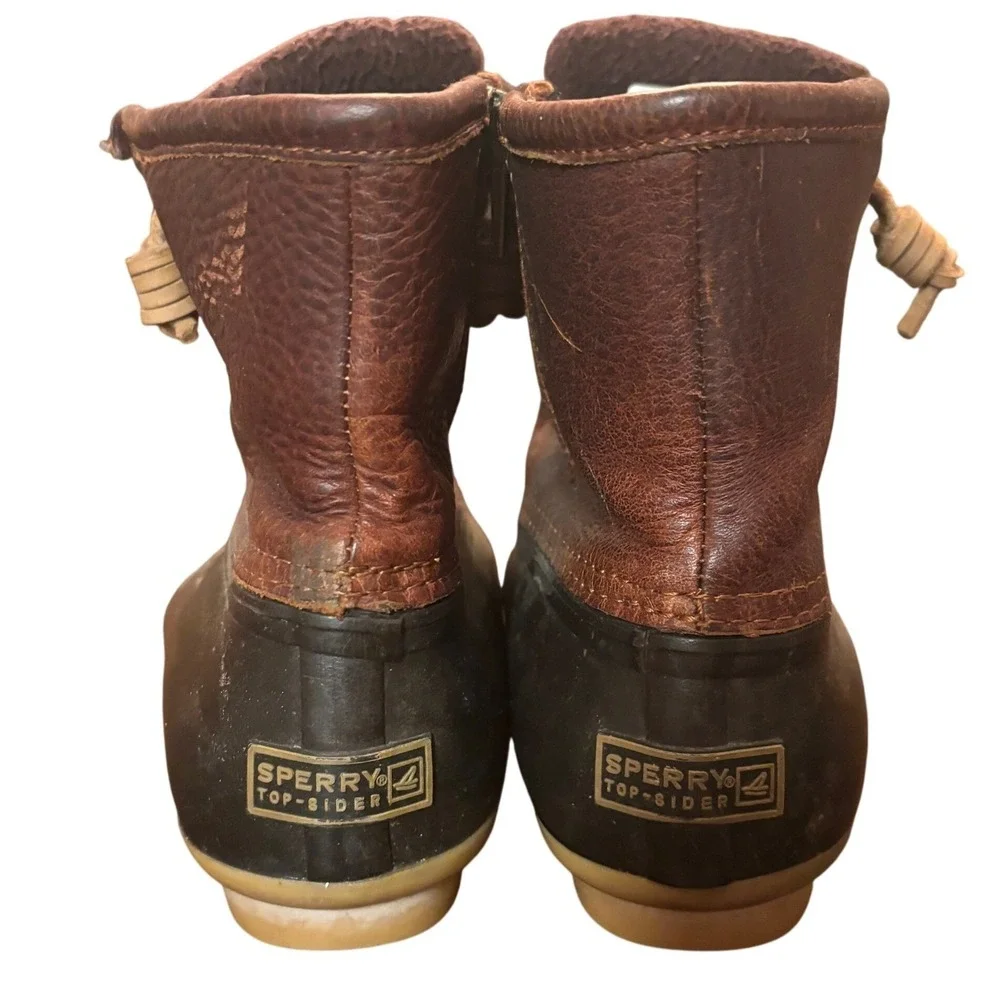 Sperry Top‎ Sider Waterproof Duck Boot Women's Size 7.5 Leather Rubber Brown
